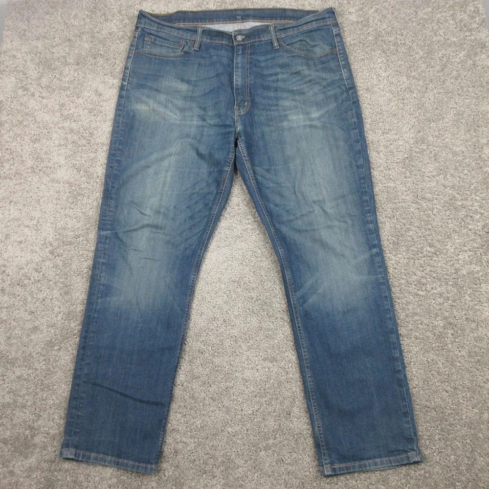 Levis Jeans Mens 38x32 Blue 541 Athletic Tapered Faded Zip Whisker Denim‎ Pants